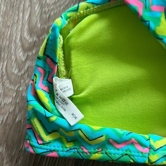 Aerie Colorful Zig Zag Fringe Bandeau Swim Top Size Medium - Picture 3 of 4